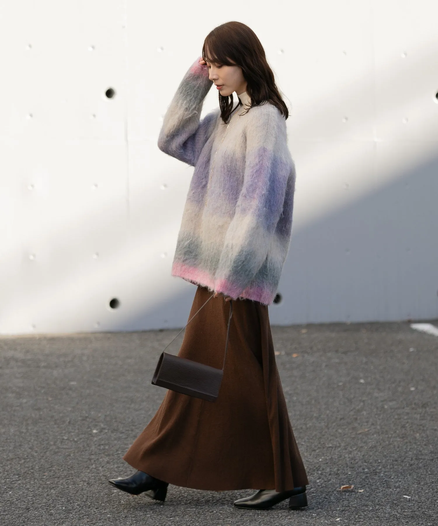 【WOMEN】シャギーグラデーションニットプルオーバー