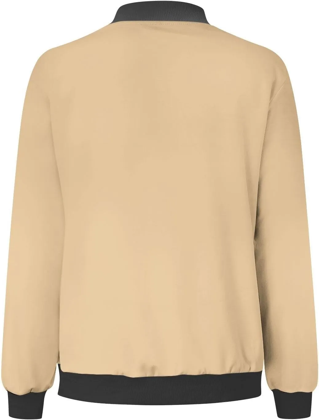 Women's Bomber Jacket Trendy Zip Up Lightweight Windbreaker Jacket Casual Fall Jackets for Women with Pocket