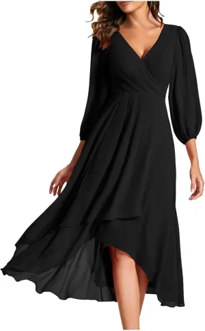 Women's Casual Cotton Linen Maxi Dress Summer Loose Fit Crew Neck Half Sleeve Beach Dresses with Pockets
