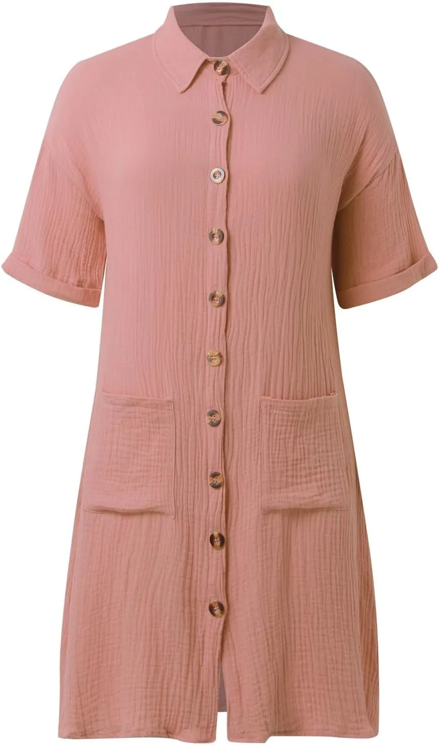 Womens Casual Short Sleeve Side Split Button Down Long Kimonos Cardigans Swimsuit Cover Ups Prom Dresses