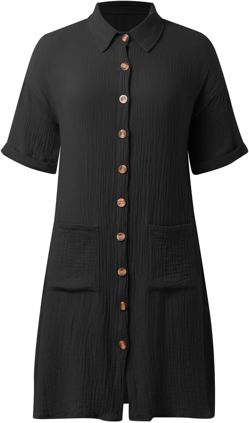 Womens Casual Short Sleeve Side Split Button Down Long Kimonos Cardigans Swimsuit Cover Ups Prom Dresses