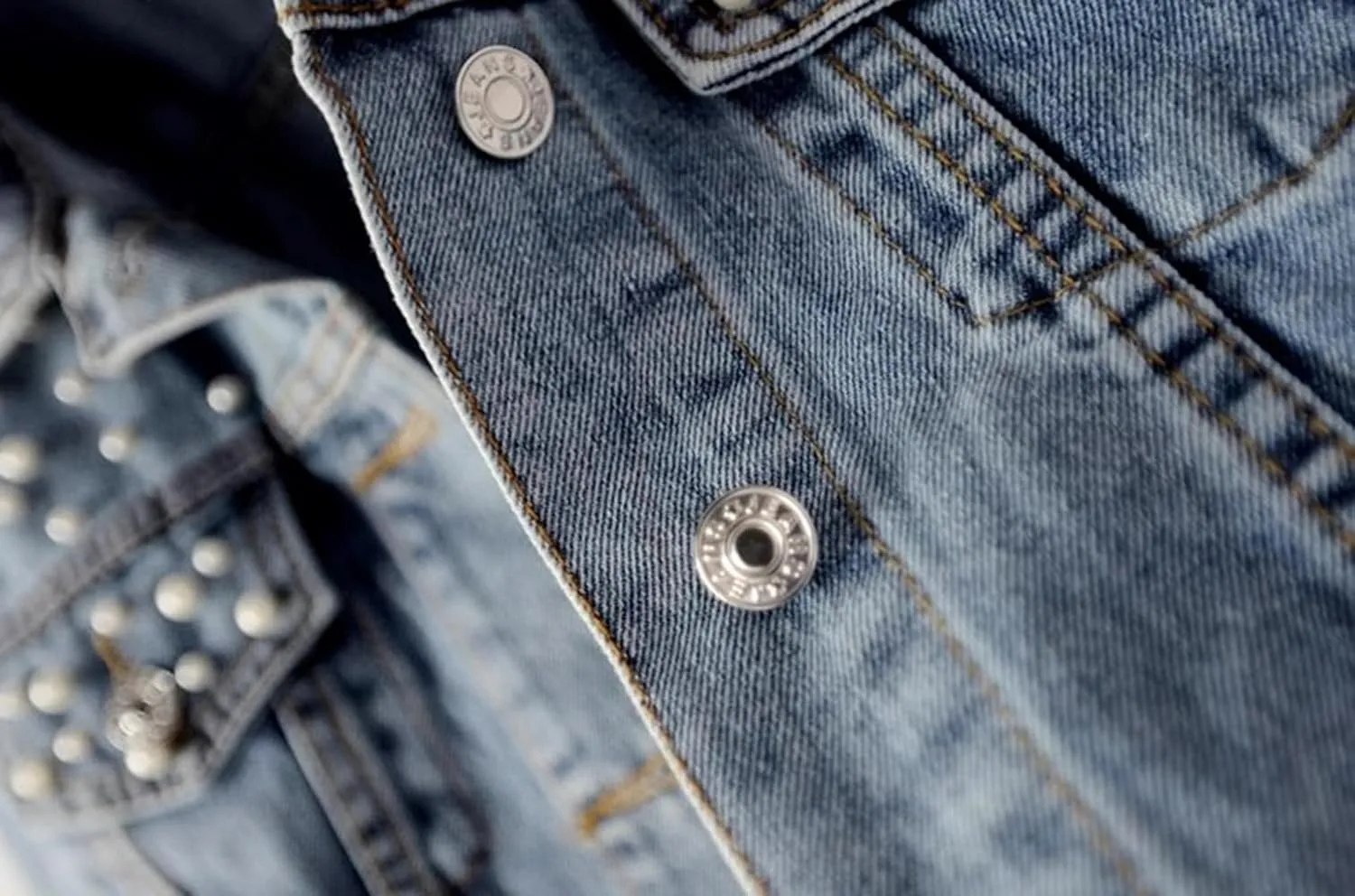 Womens Denim Jacket with Embroidered Pearls Casual Loose Cropped Jean Coat Oversized Trucker Jackets