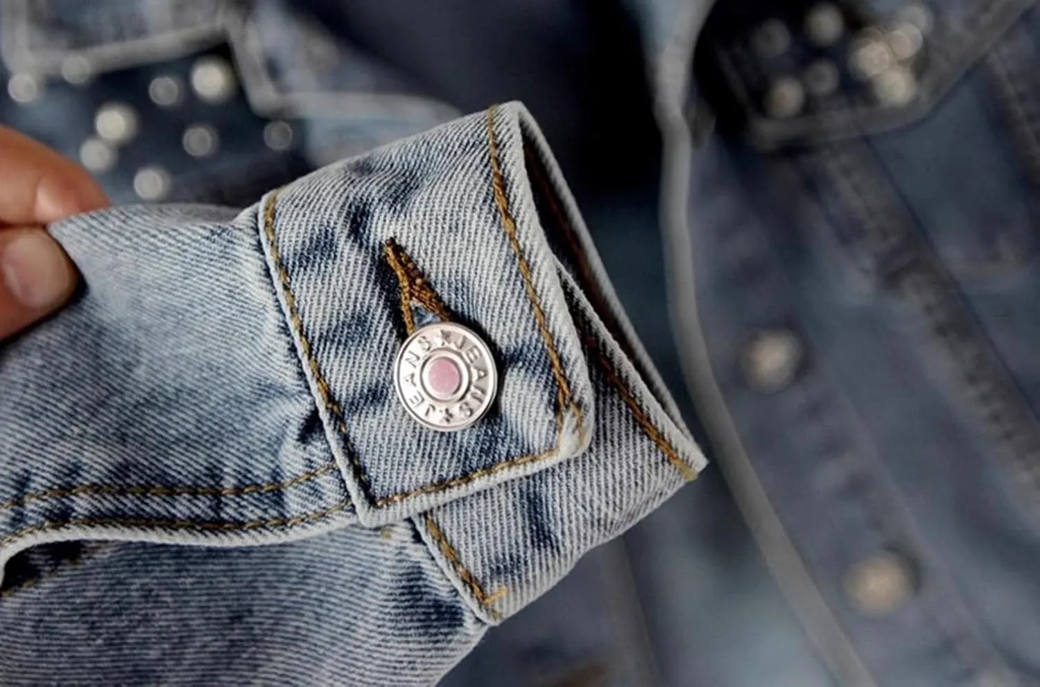 Womens Denim Jacket with Embroidered Pearls Casual Loose Cropped Jean Coat Oversized Trucker Jackets