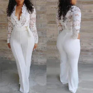 Women's jumpsuits lace white rompers