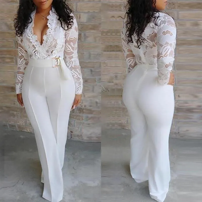 Women's jumpsuits lace white rompers