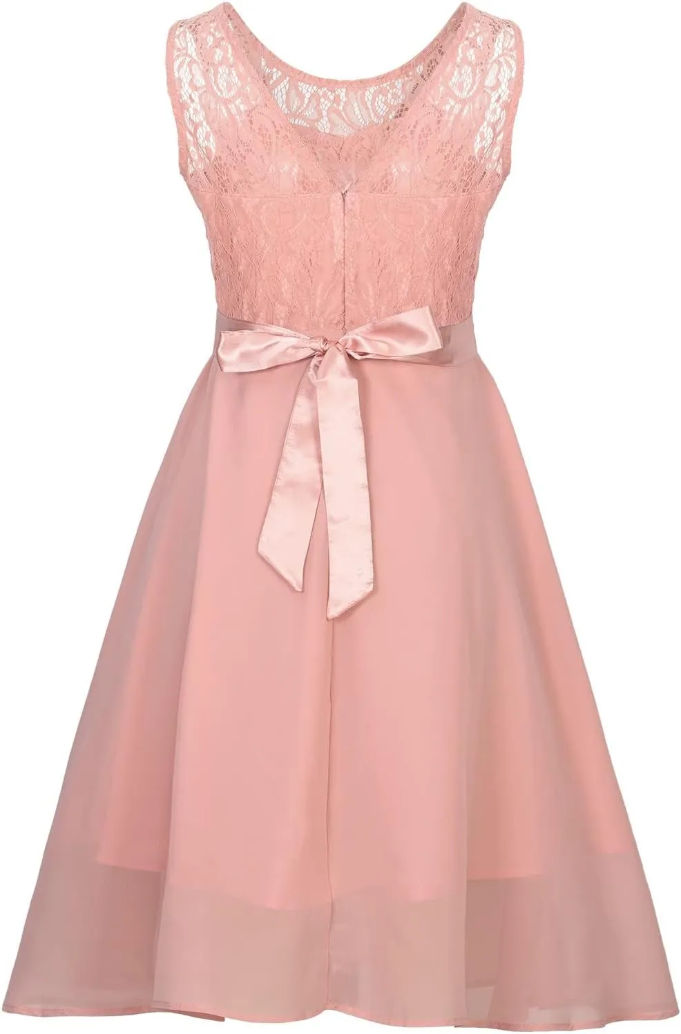 Womens Lace Patchwork Cocktail Dress Wedding Guest Prom Party Homecoming A-Line Swing Dress Fashion Sundress