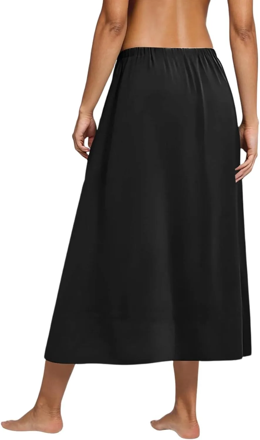 Women's Midi Boho Floral Skirts Trendy High Elastic Waist A Line Skirt Comfy Flowy Skorts with Pockets