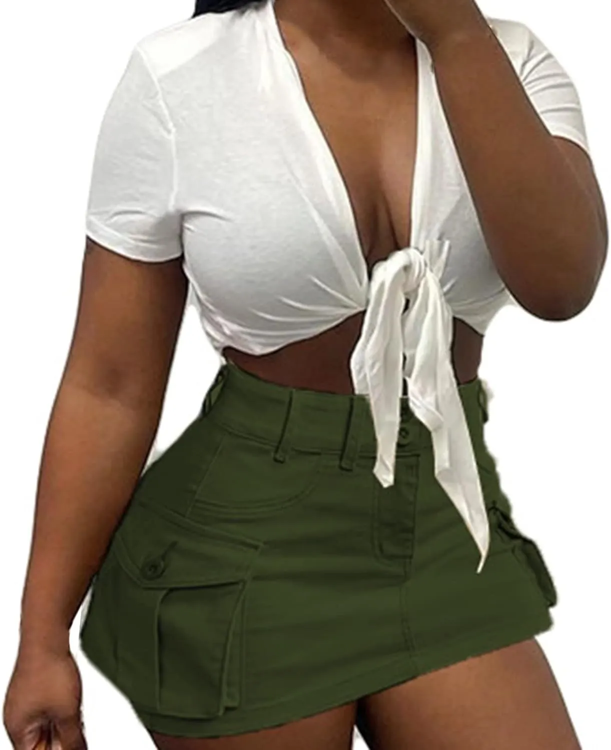 Women's Mini Skirt Women Casual High Waist Mini Skirt Bodycon Pleated Skirts Holiday Dress A Line Skirts with