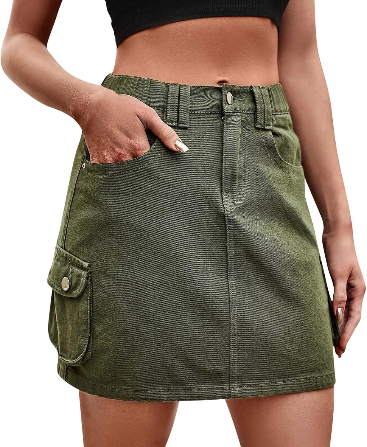 Women's Mini Skirt Women Casual High Waist Mini Skirt Bodycon Pleated Skirts Spring Dresses Jean Skirts with