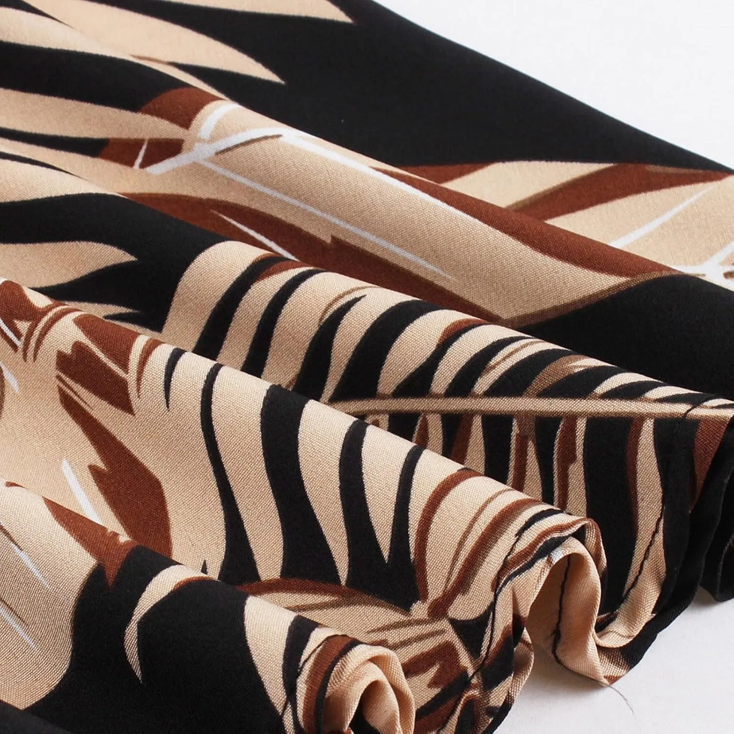 Women's Retro Sleeveless Crewneck Sundress Audrey Hepburn Style Cocktail Dress Patchwork Print A-Line Swing Dress