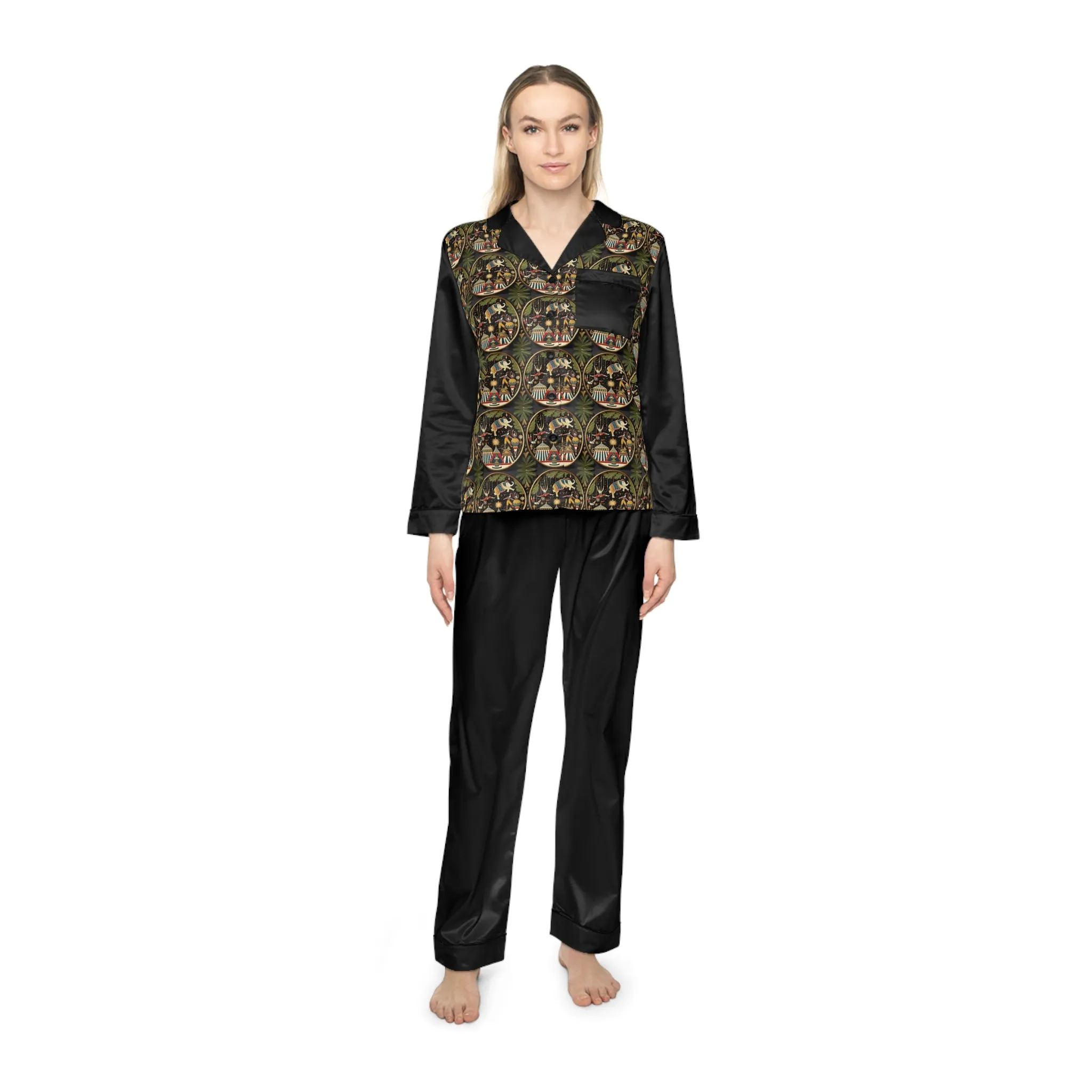 Women's Satin Pajamas - Circus