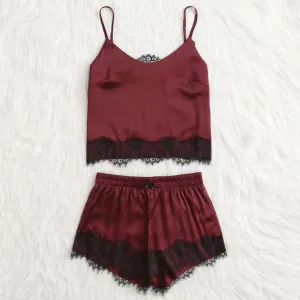Women's Satin Top And Shorts
