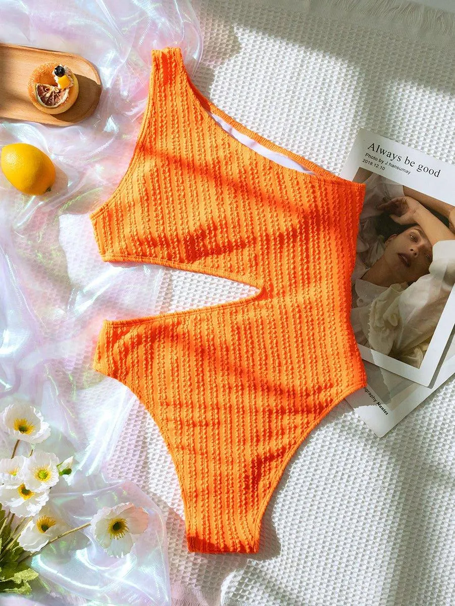 Women's Sexy Orange One-Piece Swimsuit - GFIT Beachwear