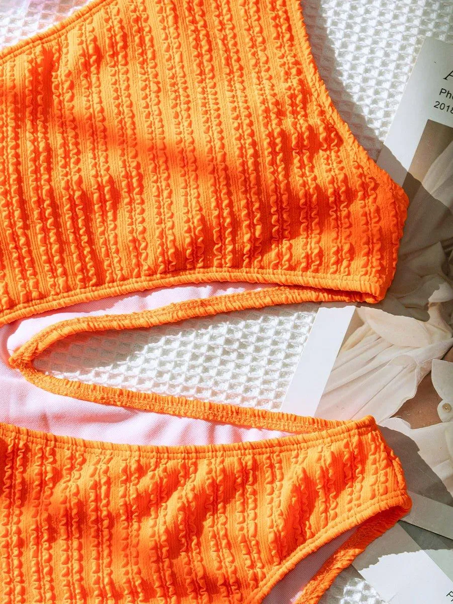 Women's Sexy Orange One-Piece Swimsuit - GFIT Beachwear