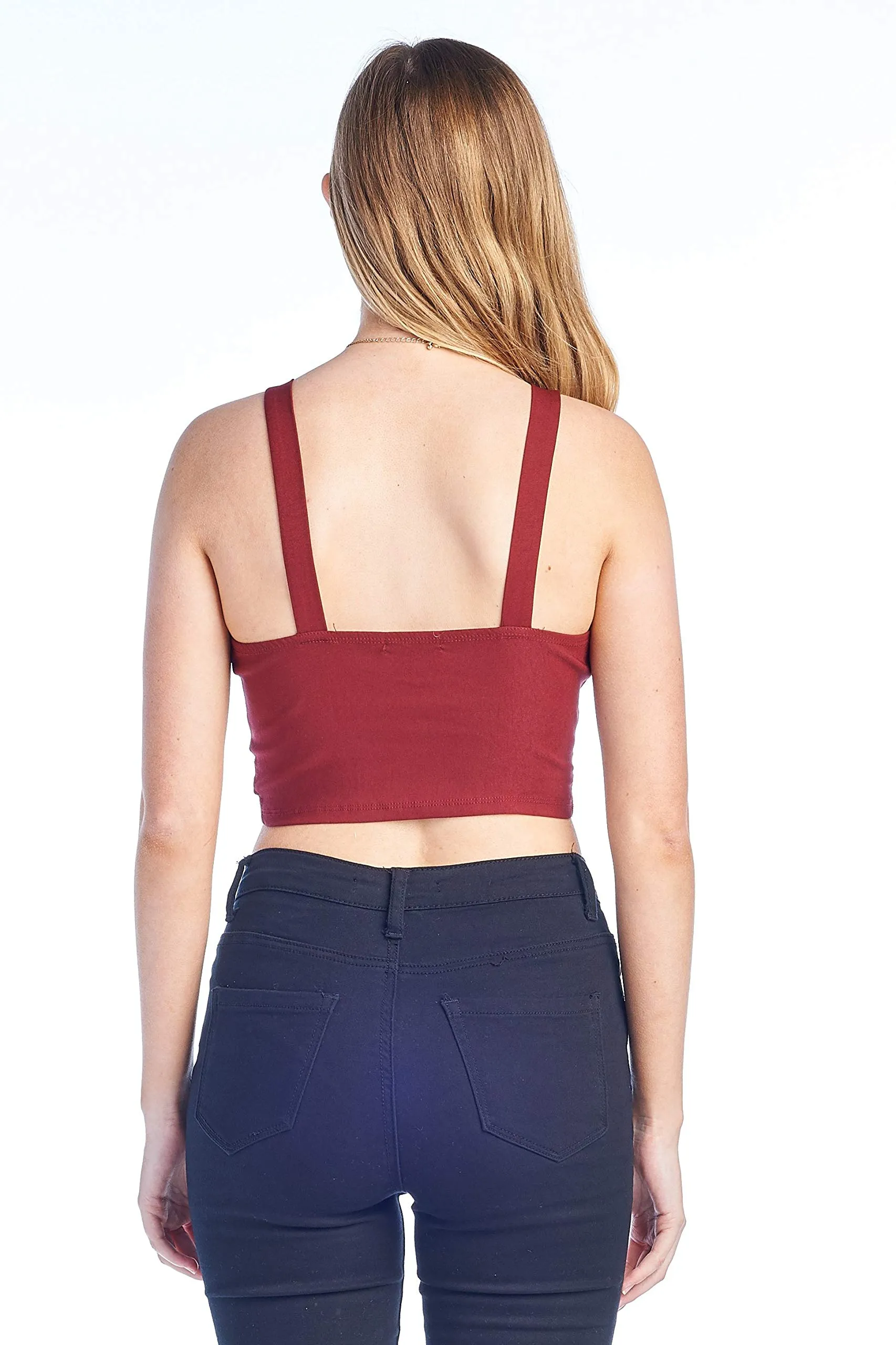 Women's Sleeveless Tank Caged Detail Stretch Sweet Heart Neckline Bustier Bralette Corset Crop Top