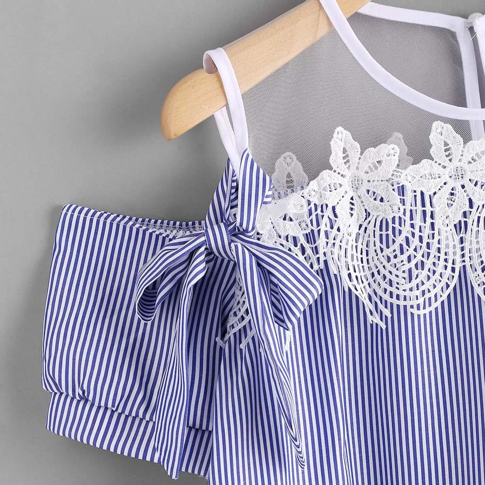 Women's Summer Casual Striped Short-Sleeved Top