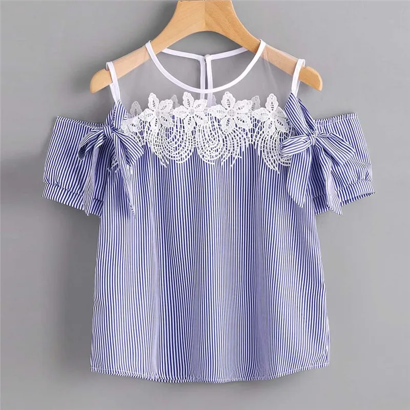 Women's Summer Casual Striped Short-Sleeved Top
