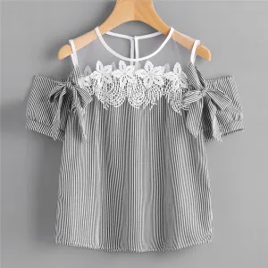 Women's Summer Casual Striped Short-Sleeved Top