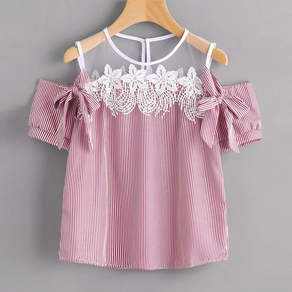 Women's Summer Casual Striped Short-Sleeved Top