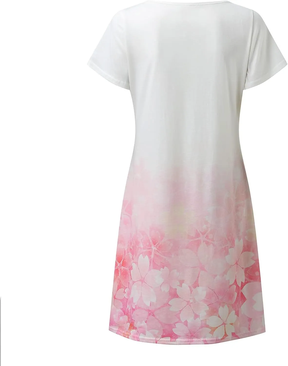 Womens Summer Midi Dresses Trendy V-Neck Short Sleeve Beach Sundresses Floral Printed Dress Casual Loose Outfits 2025