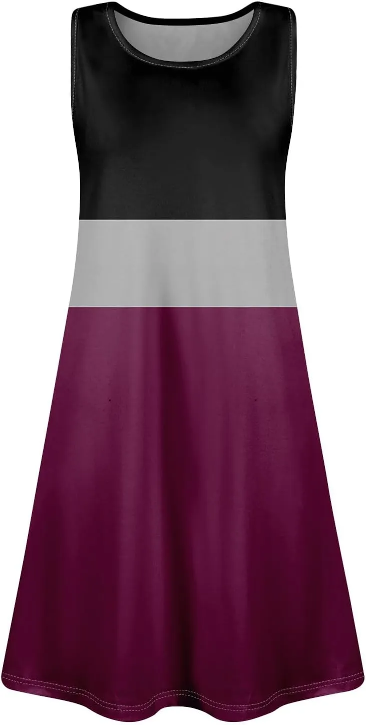 Womens Sundresses Short Tank Dress Spring Casual Dresses Cover Up Sleeveless Beach Flowy Dress Summer with Pocket