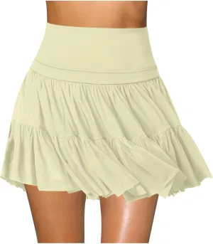 Women's Tennis Skirts Pleated Mini Skirts with Shorts A Line Flowy Skirts for Golf Running Trendy Athletic Skorts