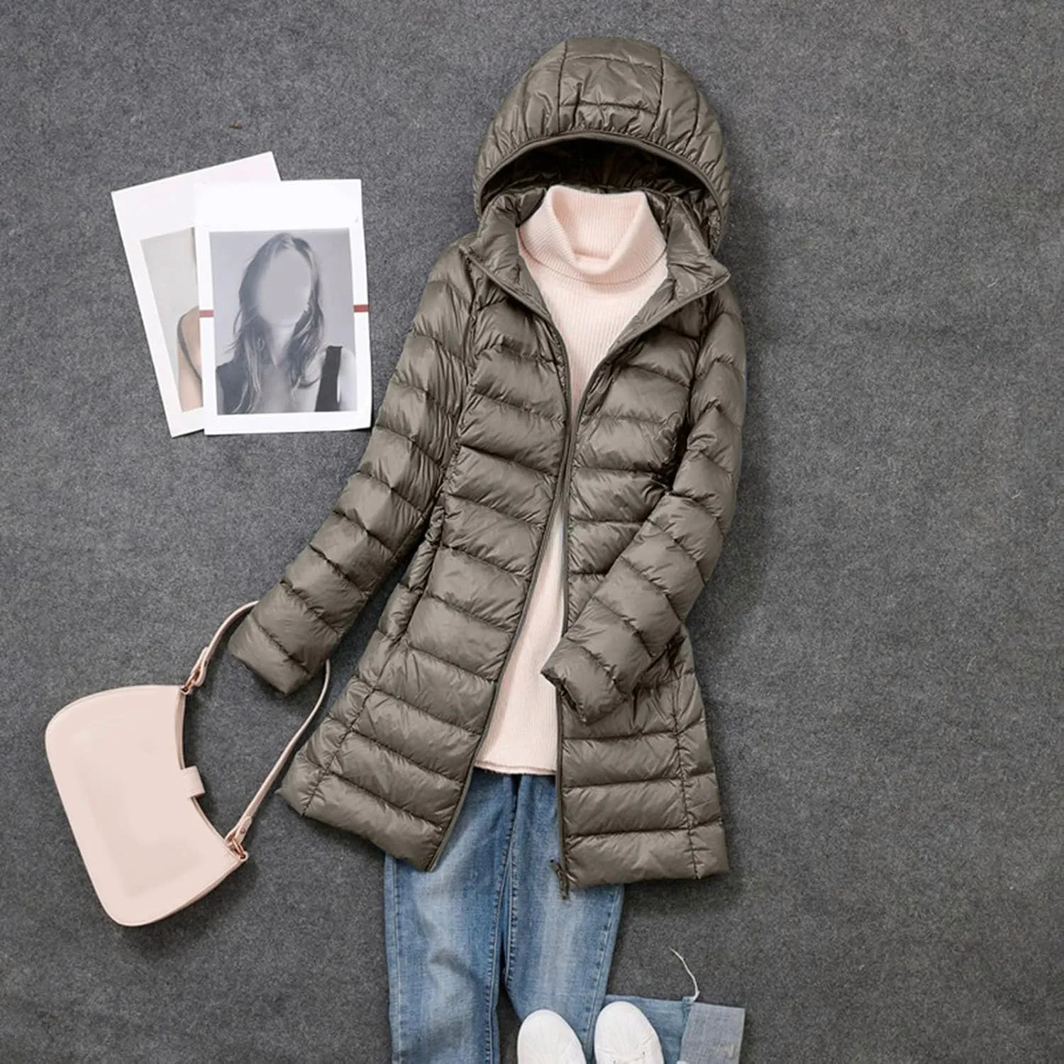 Womens Thickened Down Jacket Long Winter Coat with Fur Hood Puffer Coat Cotton Padded Jackets Warm Down Parkas 2023