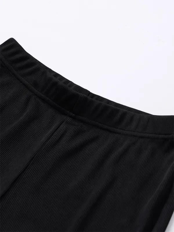 Women’s Tube Top & Slim Fit Pencil Leggings Casual Outfit