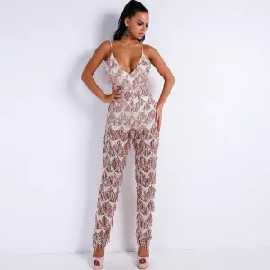 Women's V-Neck Backless Tassel Romper