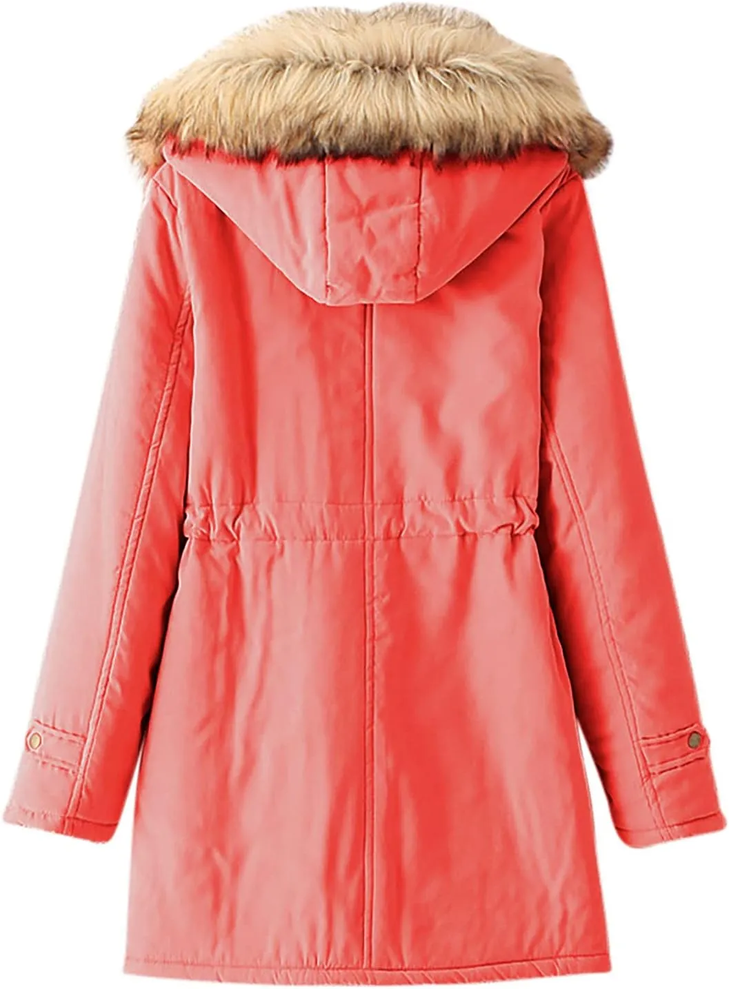 Womens Winter Coats Mid Length Puffer Coat Sherpa Lined Warm Heavy Jackets Thickened Windproof Outerwear with Hood