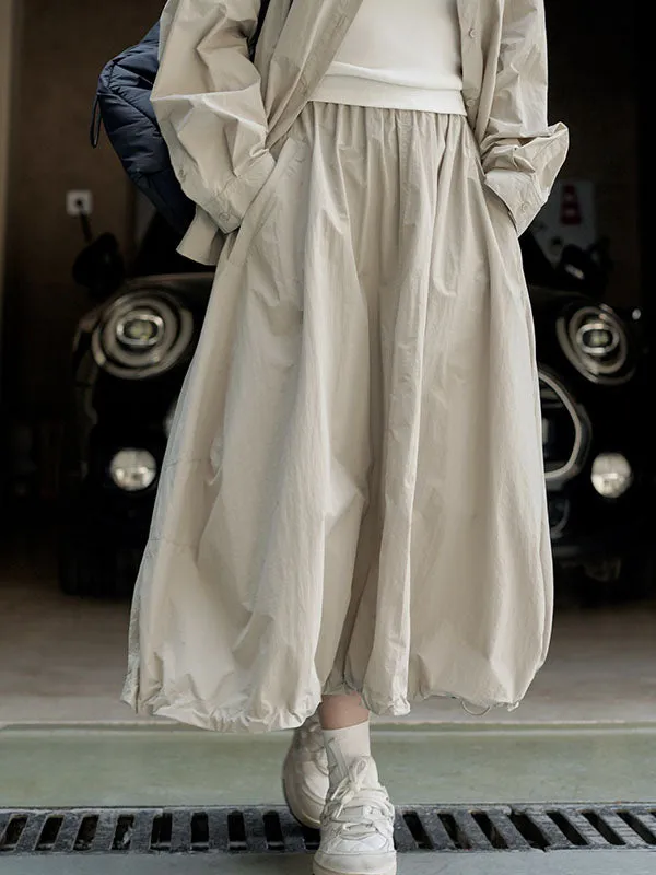 xakxx A-Line High Waisted Solid Color Skirts Bottoms