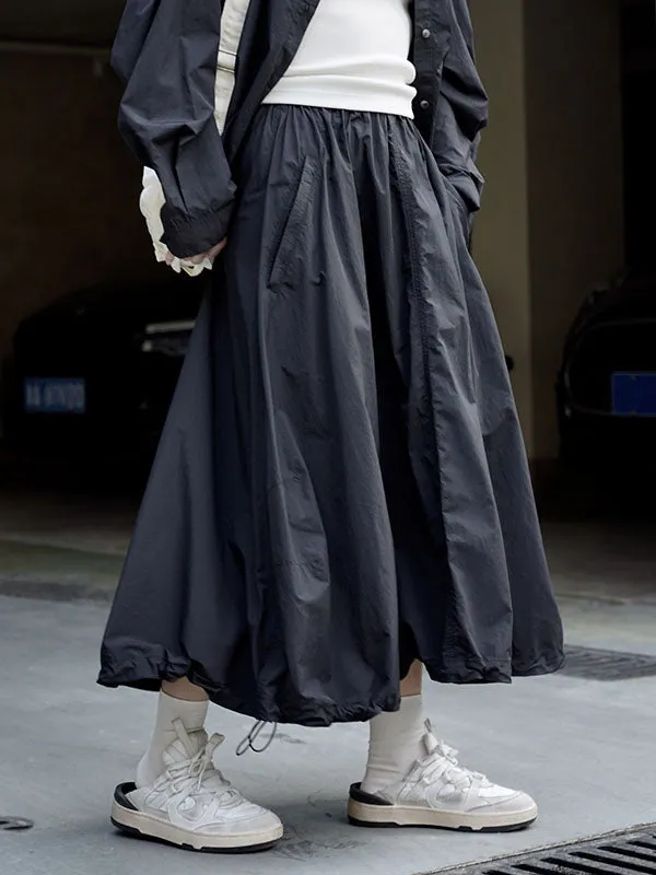 xakxx A-Line High Waisted Solid Color Skirts Bottoms