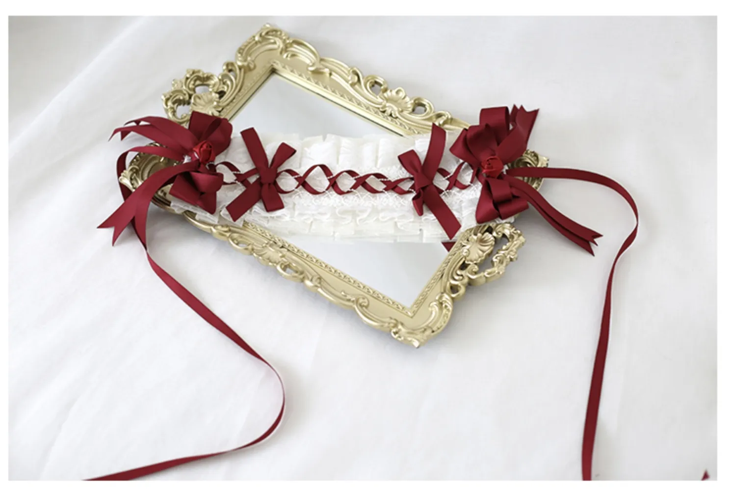 Xiaogui~Elegant Lolita Hairband Dark Red Headwear