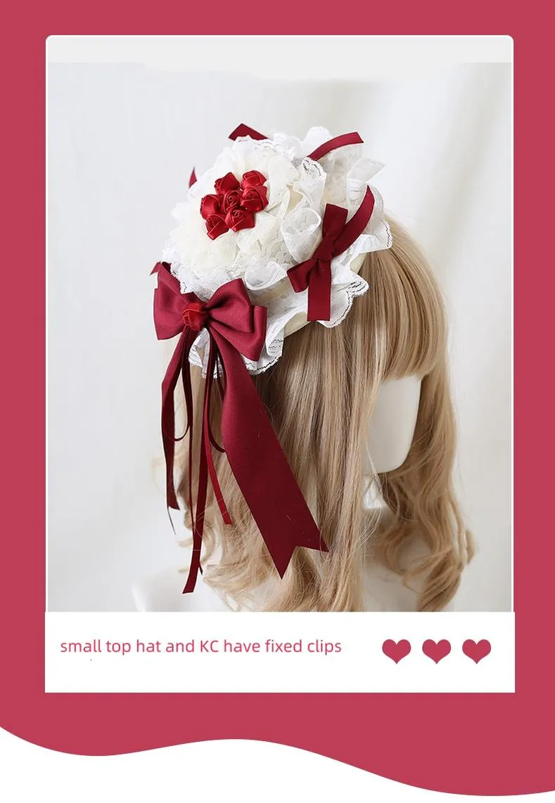 Xiaogui~Elegant Lolita Hairband Dark Red Headwear