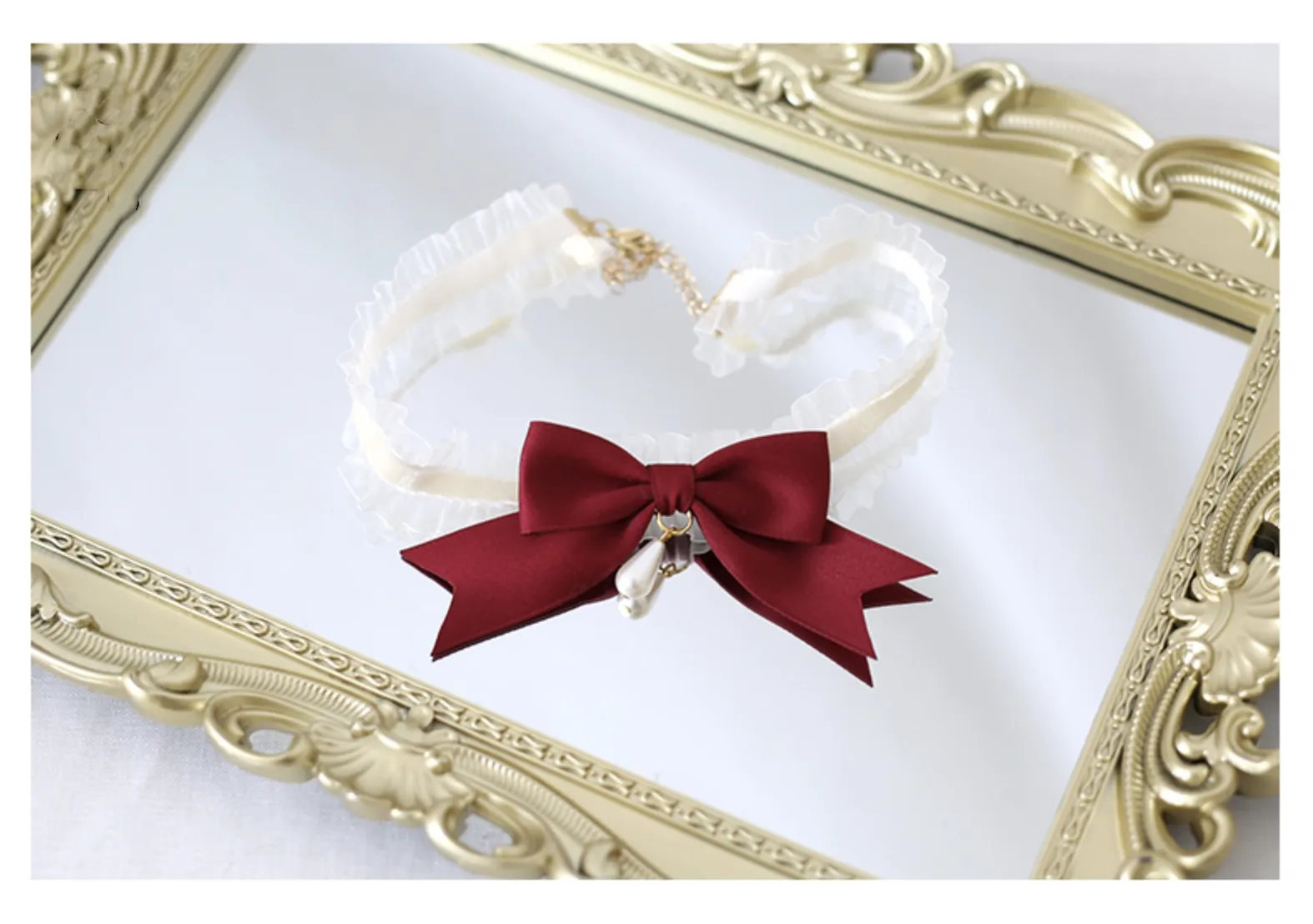 Xiaogui~Elegant Lolita Hairband Dark Red Headwear
