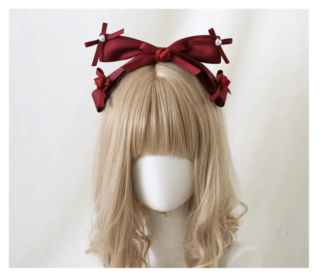 Xiaogui~Elegant Lolita Hairband Dark Red Headwear