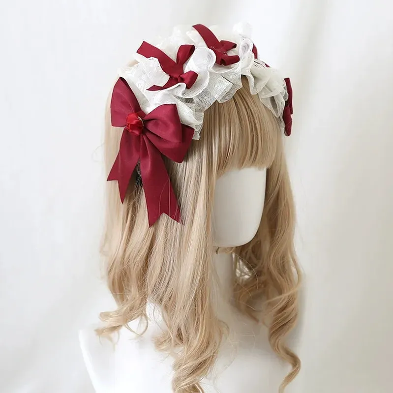 Xiaogui~Elegant Lolita Hairband Dark Red Headwear