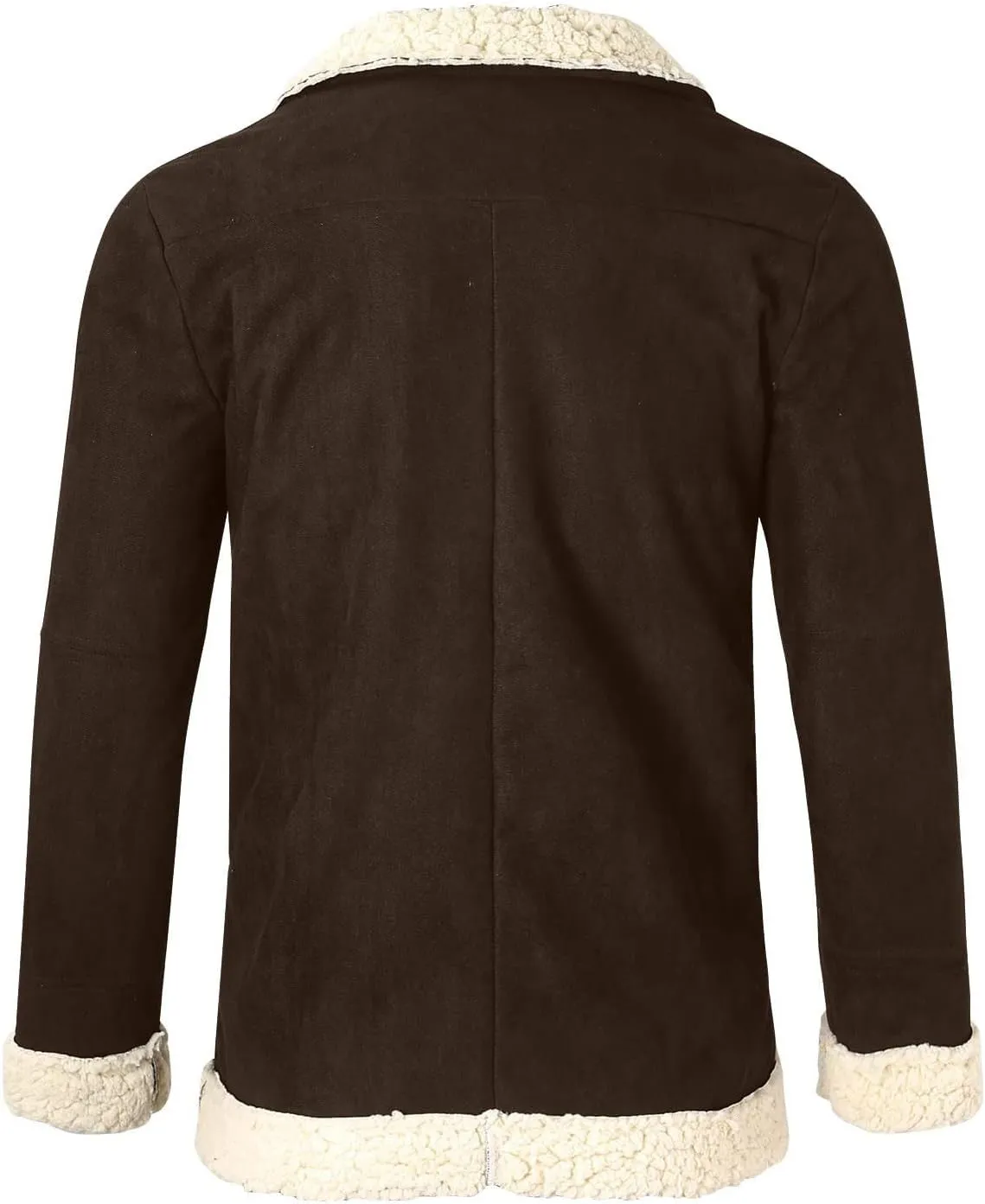 XIAXOGOOL Jackets For Men,Men's Shearling Coat Faux Suede Sherpa Lined Winter Thicken Warm Jacket With Pockets