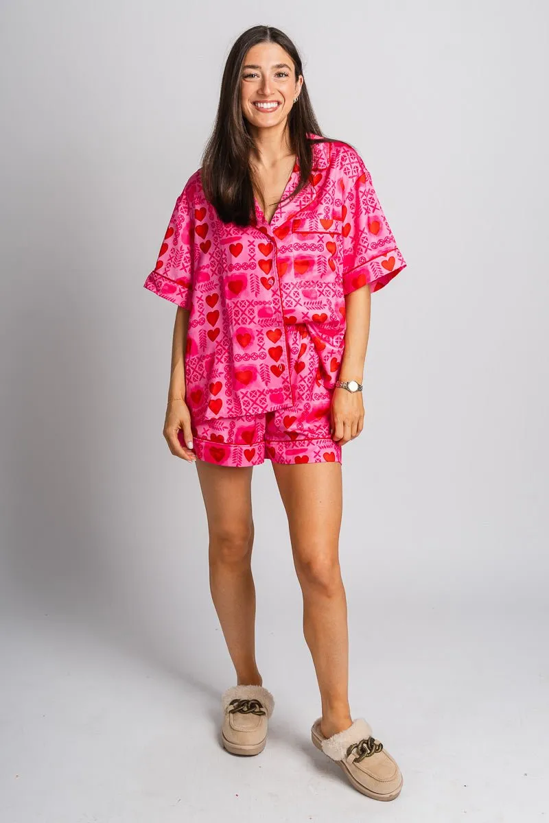 XOXO pajama top pink