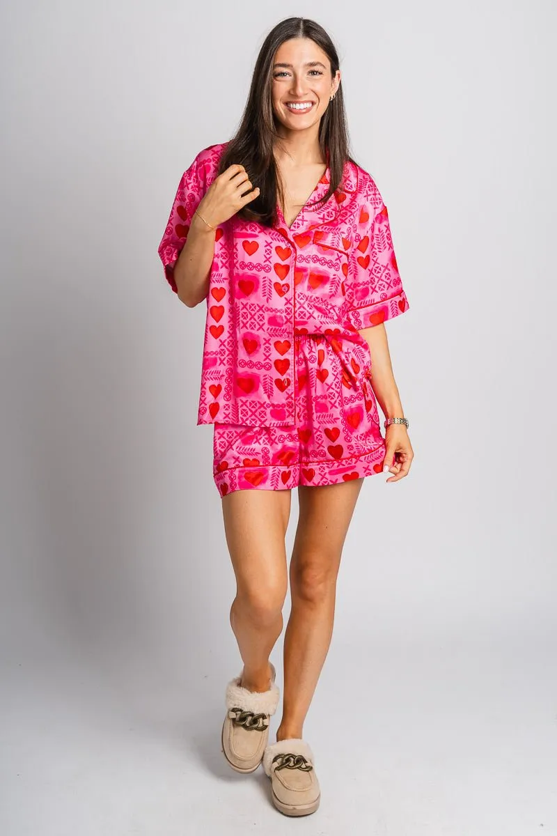 XOXO pajama top pink