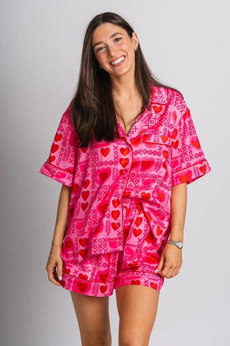 XOXO pajama top pink
