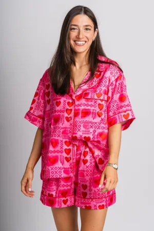 XOXO pajama top pink