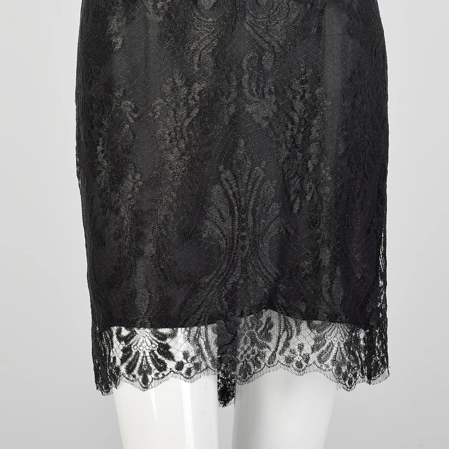 XS Pamela Dennis Matching Black Lace Skirt and Top Dress Set