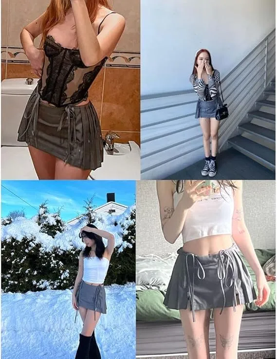 Y2k Pleated Skirt, Low Rise Skirt, Pleated Mini Skirts, Clothe for Women, Mini Skirts