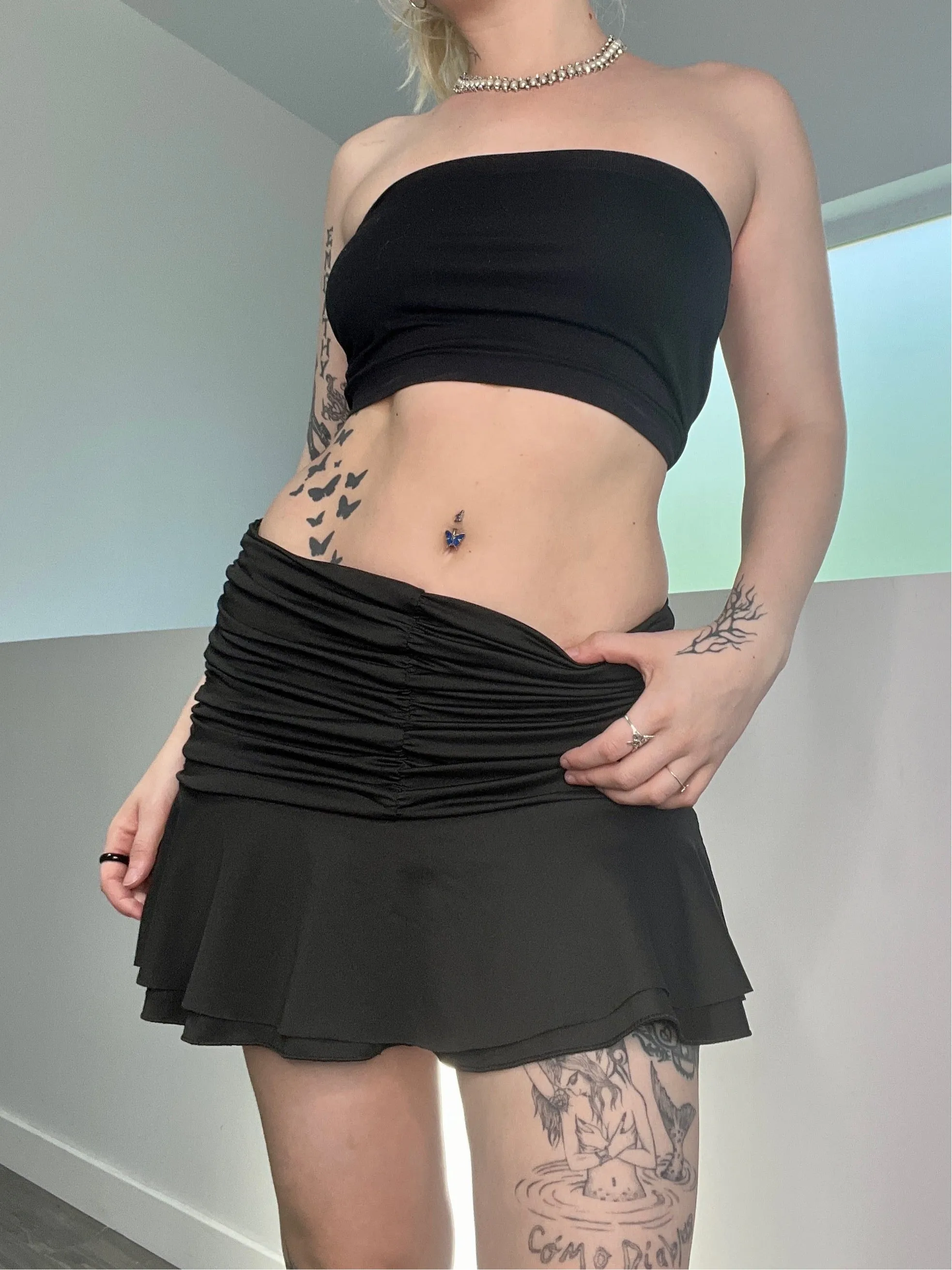 Y2K Ruffle Miniskirt