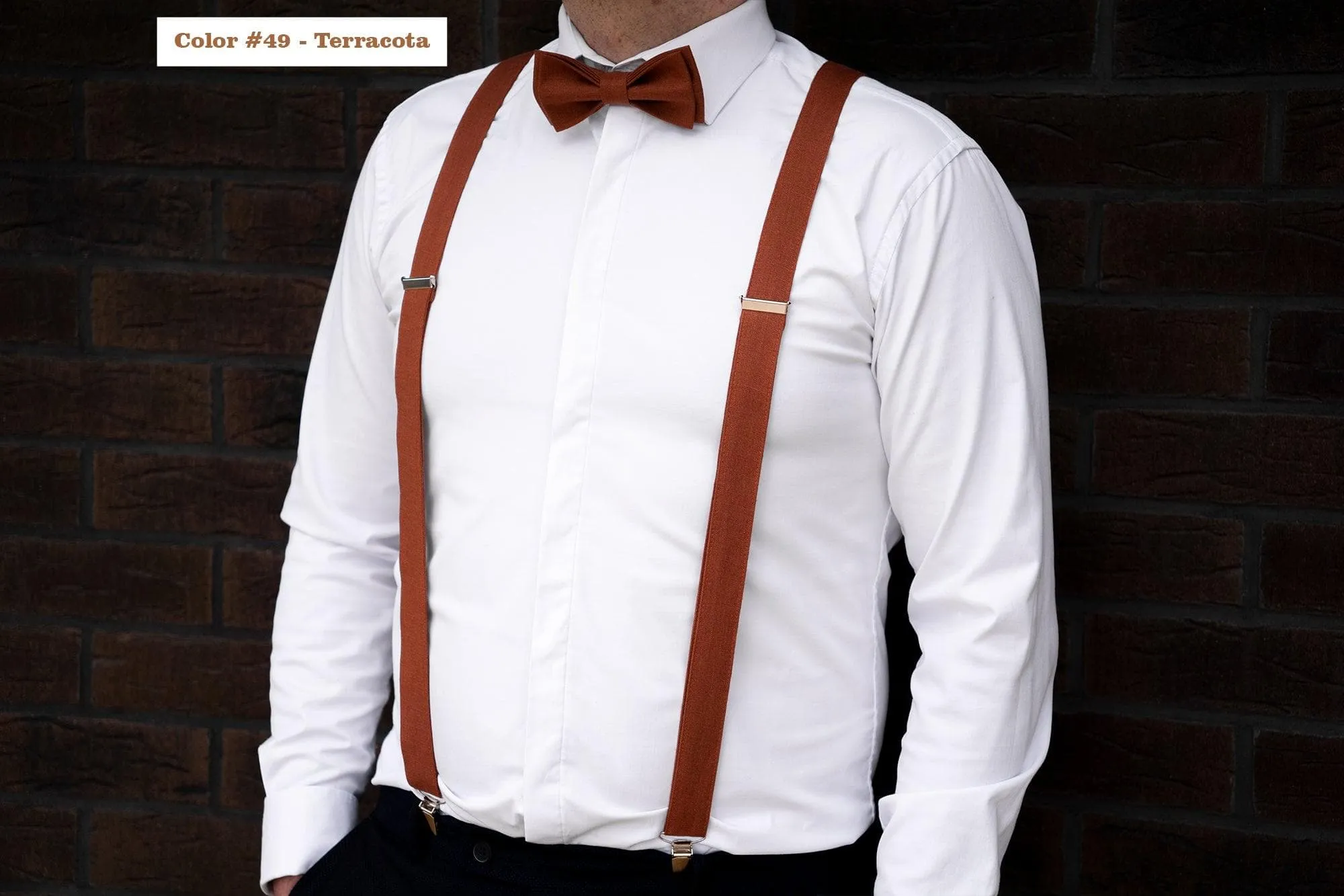Yellow color bow tie | Yellow linen bow tie