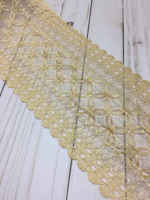 Yellow Gold 6.5" Wide Stretch Lace
