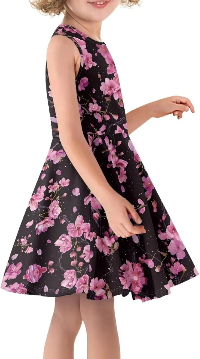 Youngerbaby Girls' Dress Kids Sleeveless Sundress Tie Twist Slim Fit Party Dresses
