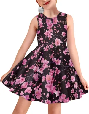 Youngerbaby Girls' Dress Kids Sleeveless Sundress Tie Twist Slim Fit Party Dresses