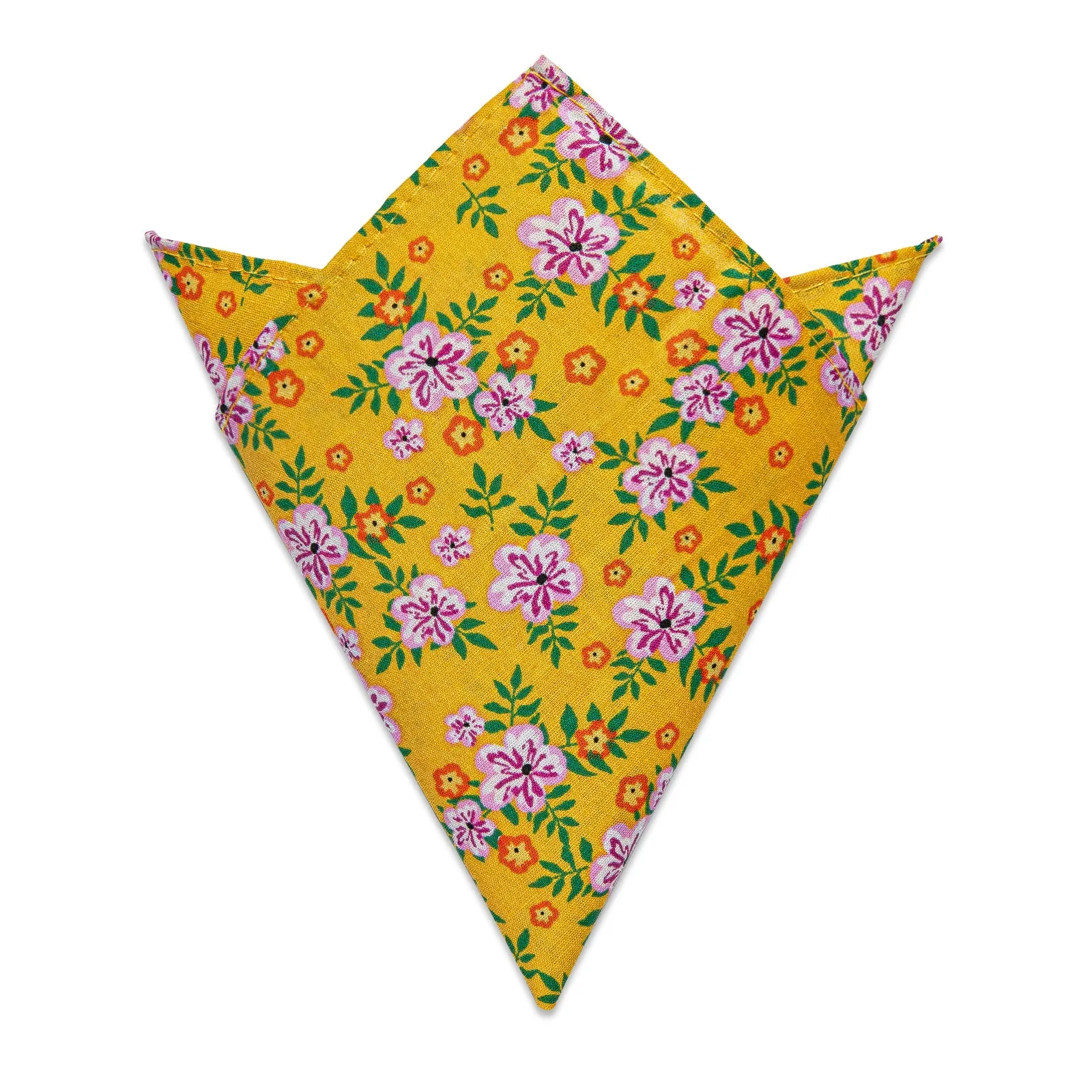 YourTies Noble Yellow Floral Printed Skinny Tie Set with Men Tie Bar